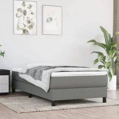 vidaXL Boxspring sengeramme Mørkegrå 80x200 cm Stof