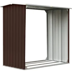 vidaXL brændeskur 172 x 91 x 154 cm galvaniseret stål brun
