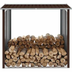 vidaXL brændeskur 172 x 91 x 154 cm galvaniseret stål brun