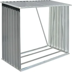 vidaXL brændeskur til haven galvaniseret stål 163 x 83 x 154 cm grå