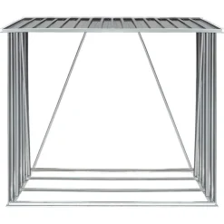 vidaXL brændeskur til haven galvaniseret stål 163 x 83 x 154 cm grå