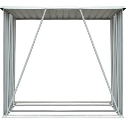 vidaXL brændeskur til haven galvaniseret stål 163 x 83 x 154 cm grå