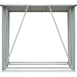 vidaXL brændeskur til haven 163x83x154 cm galvaniseret stål brun