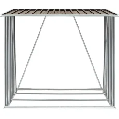 vidaXL brændeskur til haven 163x83x154 cm galvaniseret stål brun