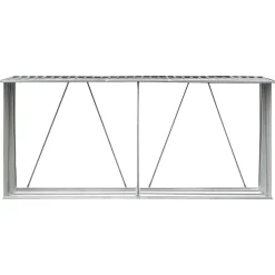 vidaXL brændeskur til haven galvaniseret stål 330x84x152 cm grå