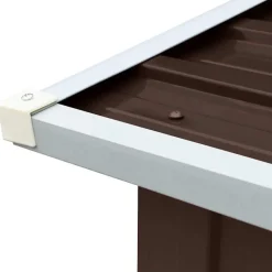 vidaXL brændeskur til haven 330 x 92 x 153 cm galvaniseret stål brun
