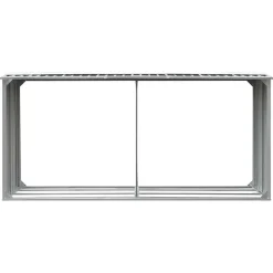 vidaXL brændeskur til haven galvaniseret stål 330 x 92 x 153 cm grå