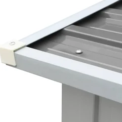 vidaXL brændeskur til haven galvaniseret stål 330 x 92 x 153 cm grå