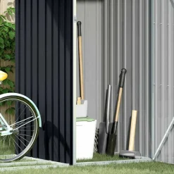 vidaXL brændeskur 245x98x159 cm galvaniseret stål antracitgrå
