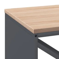 vidaXL brændestativ med trætop 100,5x35,5x40 cm antracitgrå
