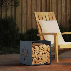 vidaXL brændestativ 40x40x40 cm koldvalset stål antracitgrå