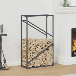 vidaXL brændestativ 60x25x100 cm koldvalset stål antracitgrå