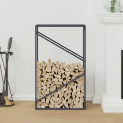 vidaXL brændestativ 60x25x100 cm koldvalset stål antracitgrå