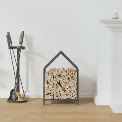 vidaXL brændestativ 40x25x60 cm koldvalset stål antracitgrå