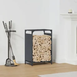 vidaXL brændestativ 44x28x65 cm koldvalset stål antracitgrå