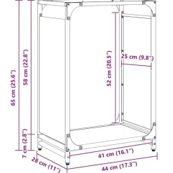 vidaXL brændestativ 44x28x65 cm koldvalset stål antracitgrå