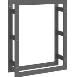 vidaXL brændestativ 80x25x100 cm massivt fyrretræ grå