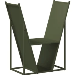 vidaXL brændestativ 69,5x35x81 cm koldvalset stål olivengrøn