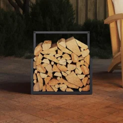 vidaXL brændestativ 40x40x40 cm koldvalset stål antracitgrå