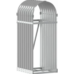 vidaXL brændestativ 40x45x100 cm galvaniseret stål lysegrå