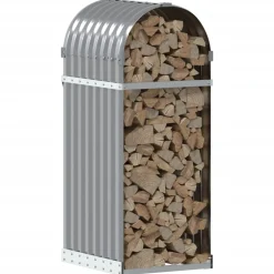 vidaXL brændestativ 40x45x100 cm galvaniseret stål lysegrå