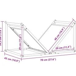 vidaXL brændestativ 70x43x34,5 cm koldvalset stål olivengrøn