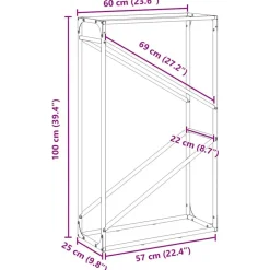 vidaXL brændestativ 60x25x100 cm koldvalset stål olivengrøn