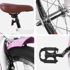 vidaXL Børnecykel 18 tommer til 5-7 år gammel Lys pink
