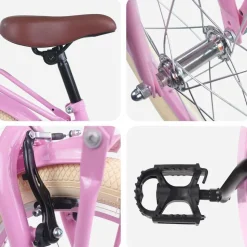 vidaXL Børnecykel 18 tommer til 5-7 år gammel Lys pink