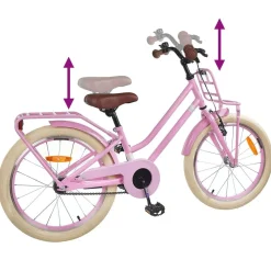 vidaXL Børnecykel 18 tommer til 5-7 år gammel Lys pink