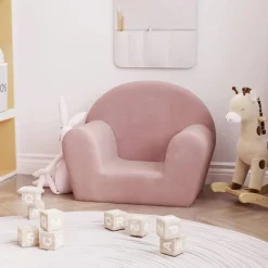 vidaXL børnesofa lyserød blød plys