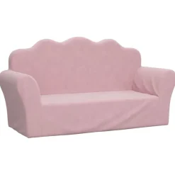 vidaXL børnesofa 2-personers pink blød plys