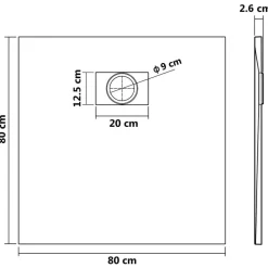 vidaXL brusekar 80x80 cm SMC grå