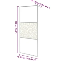 vidaXL brusevæg ESG-glas med stendesign 80x195 cm