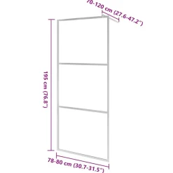vidaXL brusevæg med matteret ESG-glas 80x195 cm
