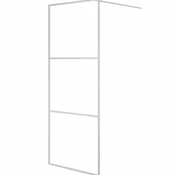 vidaXL brusevæg 80x195 cm klart sikkerhedsglas sølvfarvet