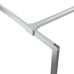 vidaXL brusevæg 80x195 cm klart sikkerhedsglas sølvfarvet