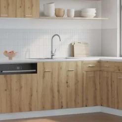 vidaXL bundskab til vask "Lyon" håndlavet eg 80x46x81,5 cm konstrueret træ