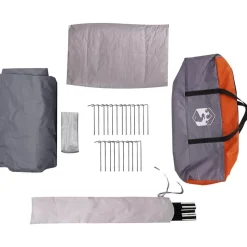 vidaXL Cabin Telt 6-Personer med tag Grå og orange 425 x 396 x 222 cm