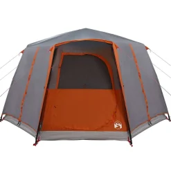 vidaXL Cabin Telt 6-Personer med tag Grå og orange 425 x 396 x 222 cm