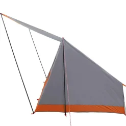 vidaXL Camping telt med tag Grå og orange 282 x 225 x 154 cm taft