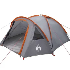 vidaXL Camping telt med tag Grå og orange 308 x 268 x 130 cm Polyester