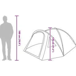 vidaXL Camping telt med tag Grå og orange 308 x 268 x 130 cm Polyester
