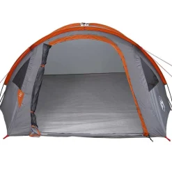 vidaXL Camping telt med tag Grå og orange 308 x 268 x 130 cm Polyester