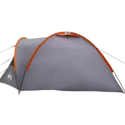 vidaXL Camping telt med tag Grå og orange 308 x 268 x 130 cm Polyester