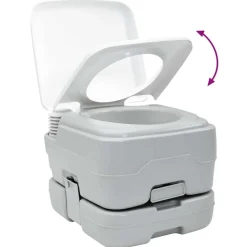 vidaXL Camping Toilet Sæt 2 pcs Grå og Hvid Høj-densitet Polyethylen