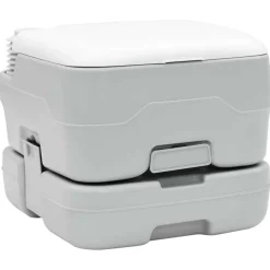 vidaXL Camping Toilet Sæt 2 pcs Grå og Hvid Høj-densitet Polyethylen