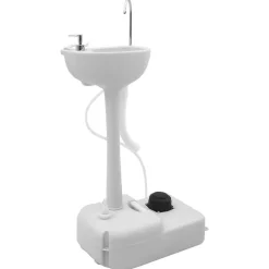 vidaXL Camping Toilet Sæt 2 pcs Grå og Hvid Høj-densitet Polyethylen