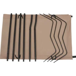 vidaXL campingseng 180x60x19 cm oxfordstof og stål gråbrun