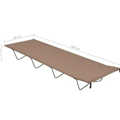 vidaXL campingseng 180x60x19 cm oxfordstof og stål gråbrun